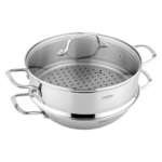 CHẢO WOK INOX SÂU LÒNG KÈM XỬNG HẤP GKÖCH SA2010 Ø32CM