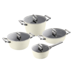 BỘ NỒI NHÔM ĐÚC CAO CẤP GKÖCH 4 MÓN - MÀU KEM